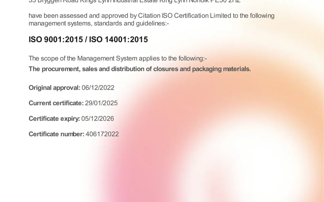 IMS ISO 9001 2015 and ISO 14001 2015 -Certificate Micro Delta Packaging 2025